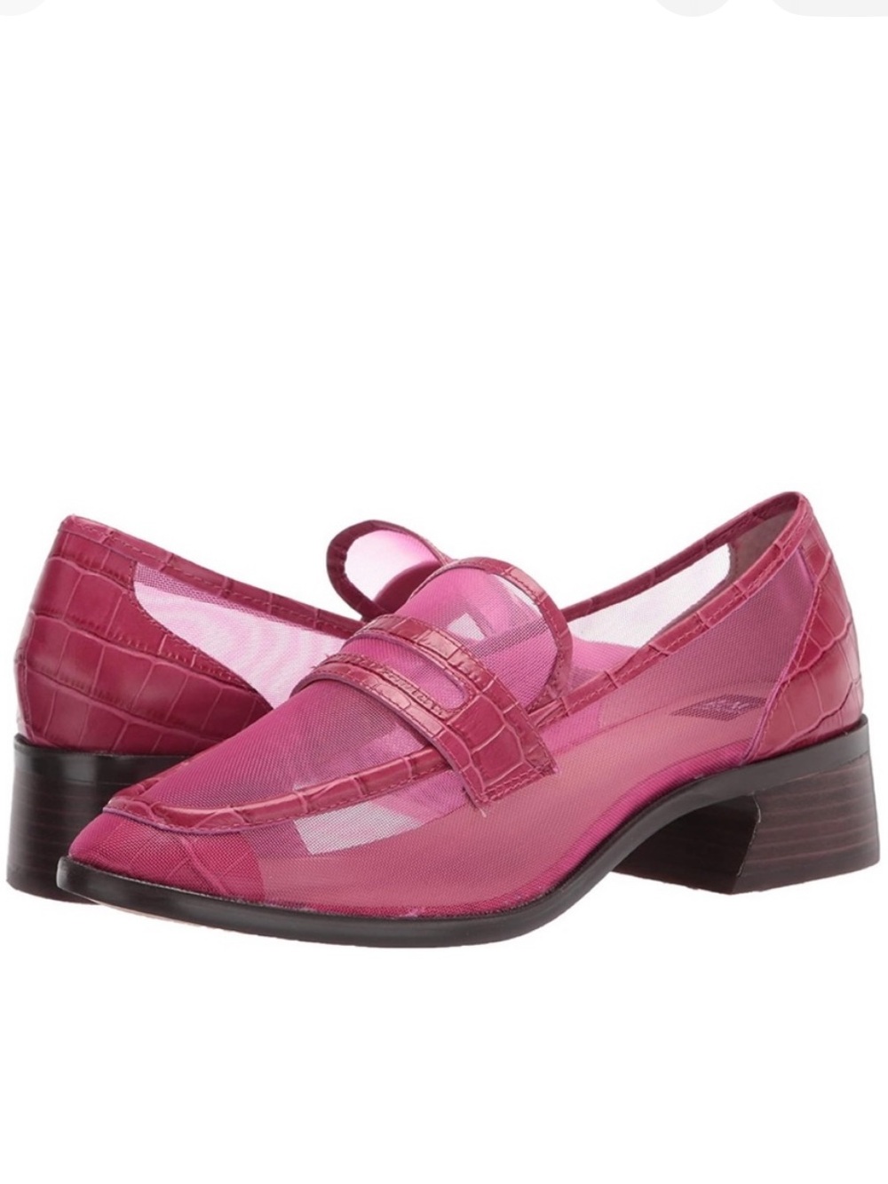 Zac Posen Ailsa Loafer Pink
Fuchsia Mesh Crocodile
Embossed Leather Size 8 Shoes